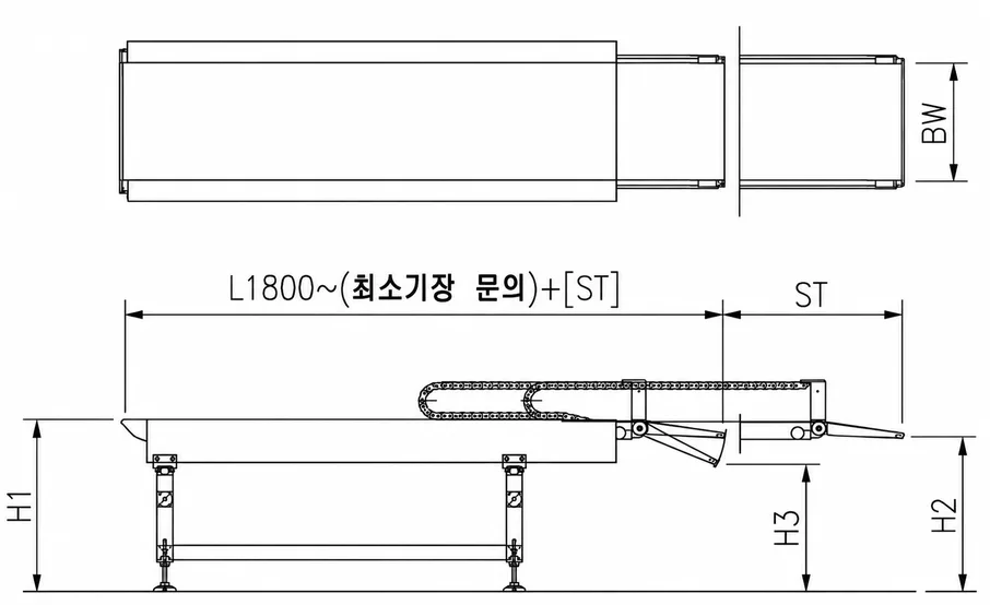 셔틀 컨베이어 기본 사양 도면